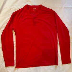 Rhone Reign Long Sleeve Henley Shirt, Size Medium, Red